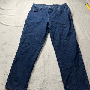 Wrangler Blues Women's Dark Wash Denim Jeans Straight Leg Size 18x32